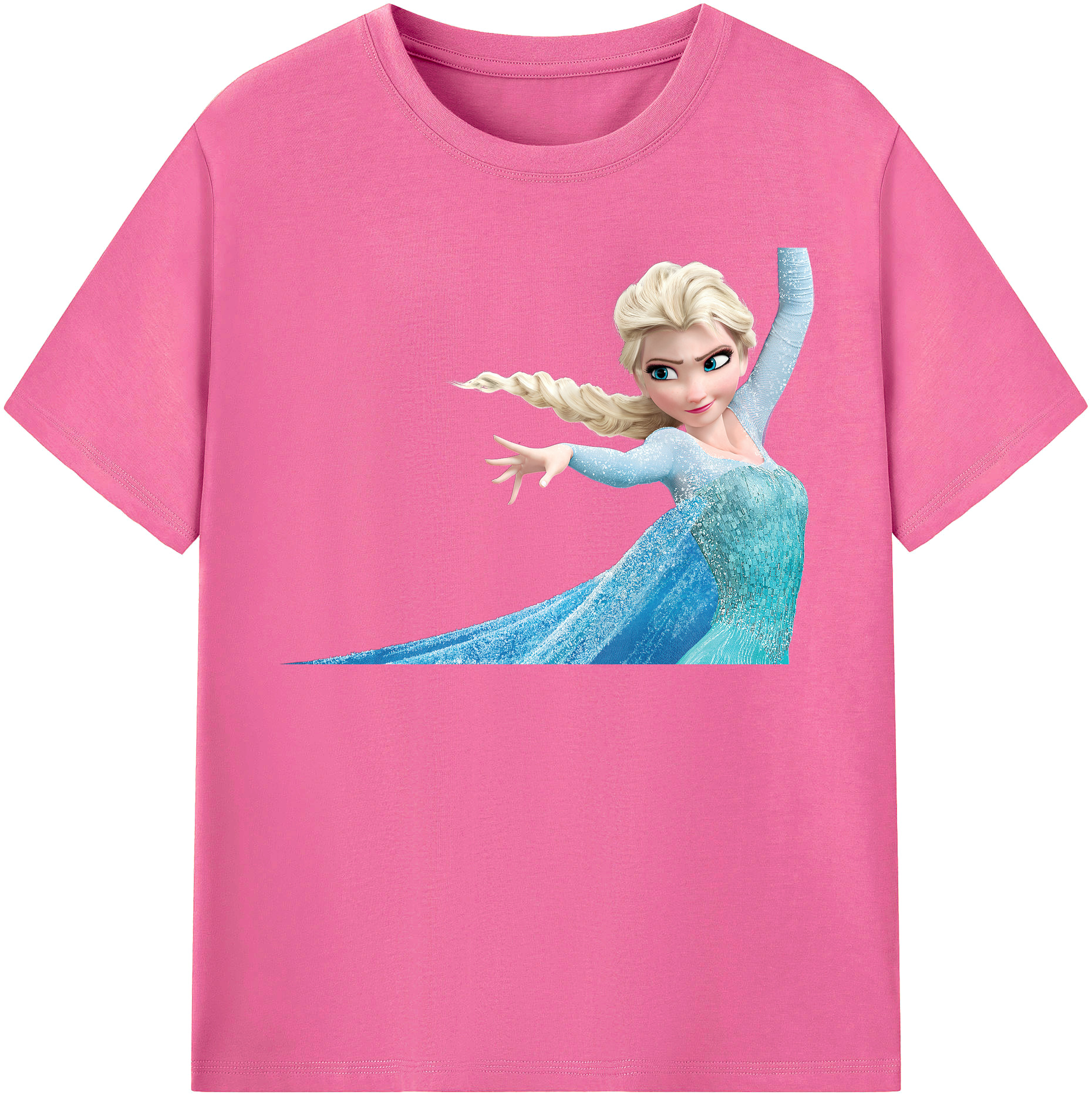 （画像用） アナと雪の女王 アンナ エルサ Frozen Anna Elsa レディースカジュアルプリントTシャツ（綿100％）